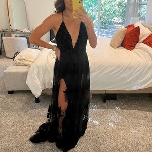 Black Backless Dress - great for holiday parties.